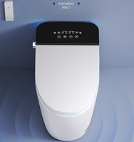 Kloset Pintar Mewah Satu Bagian dengan Saluran Pembuangan S-trap, Remote, Sensor, Pembilasan Otomatis Gravitasi, dan Pemanas Dudukan Kloset
