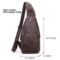 Sac bandoulière motif crocodile pour homme, sac messager en cuir véritable pleine fleur, sac de poitrine en cuir de vachette