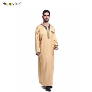 Moda elegante medio oriente ricamo girocollo manica lunga maschile abito musulmano per uomo <span class=keywords><strong>turco</strong></span> con tasche per Ramadan - Product Image 5