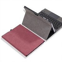 Casing Folio Bisnis Kulit PU dengan Slot Pena, Tahan Banting, Penyangga Dapat Disesuaikan untuk Surface Pro 2026 13 2025 12