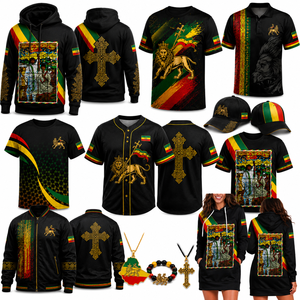 T-shirt de luxe style <span class=keywords><strong>Rasta</strong></span> éthiopien, vêtement streetwear avec motif lion noir et or, idéal pour les festivals - Product Image 2