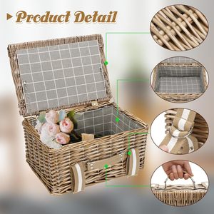 Jybeach Dã Ngoại giỏ với bãi biển dã ngoại giỏ cho vận chuyển 6 người lớn tấm rỗng <span class=keywords><strong>wicker</strong></span> Quà Tặng bãi biển dã ngoại giỏ - Product Image 4