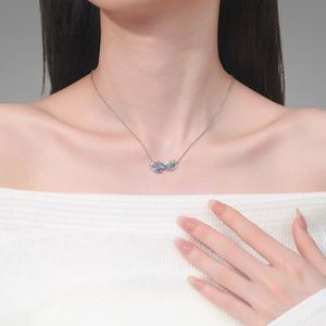 Fashion Turtle 8-character Zirconia Necklace Infinity Symbol Women's Clavicle <b>Chain</b> Silver Color Jewelry Suitable for Daily - Product Image 2