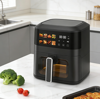 Friteuse à air numérique de 4,5 litres, sans huile, pour une cuisson saine, en acier inoxydable, avec accessoires