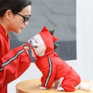 เสื้อกันฝนสำหรับสุนัขลายการ์ตูน ทำจากวัสดุ PVC กันน้ำ เหมาะสำหรับสุนัขพันธุ์เยอรมันเชพเพิร์ดและสุนัขพันธุ์ใหญ่  ผ้ากันฝนแฟชั่นสีพื้น รุ่นใหม่ สำหรับลูกสุนัข 1 ชิ้น - Product Image 6