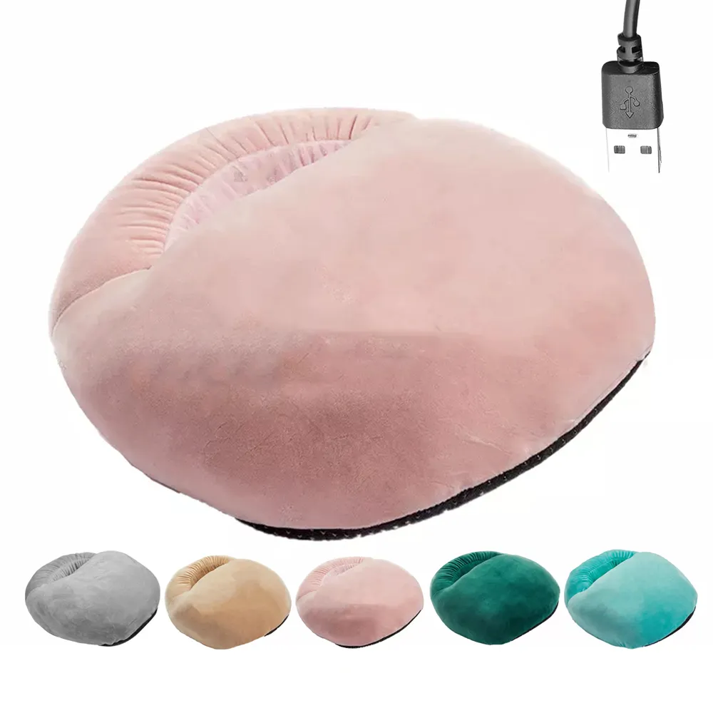 Household Foot Warmer Heating Pad Winter USB Charging Soft Plush Washable Electric Heating Foot Warmers