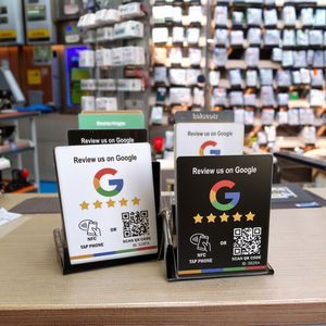 TapFive NFC support en PVC personnalisé Google Review <span class=keywords><strong>Code</strong></span> <span class=keywords><strong>QR</strong></span> carte de visite RFID sans contact Menu des médias sociaux <span class=keywords><strong>application</strong></span> de carte de membre - Product Image 5