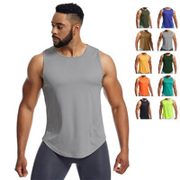 Débardeur de sport pour homme en polyester avec logo personnalisé, séchage rapide, maille respirante, léger, pour la course et le fitness