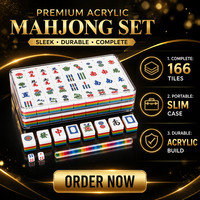 Jeu de Mahjong américain de 166 pièces, tuiles en acrylique arc-en-ciel à deux couches, jeu portable et durable pour la maison, les fêtes et les clubs