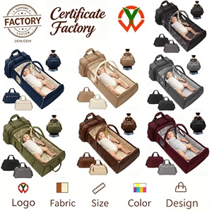 Cuna de Viaje Portátil de Felpa para Bebés, Moderna y Elegante, 3 en 1, Bolsa de Pañales, Saco de Dormir, Mochila con Cambiador - Product Image 2