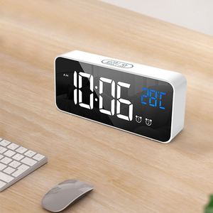 Mini <b>Digital</b> ABS LED USB Charge Music Alarm <b>Clock</b> for Students Kids Electronic Date Temperature Voice Control Silent Touch - Product Image 4