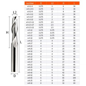 Joseph ODM/OEM High Speed 2 Flute Tungsten Carbide 25 Helix Conventional <b>CNC</b> Router End Milling <b>Cutter</b> HRC55 Woodworking Other - Product Image 3