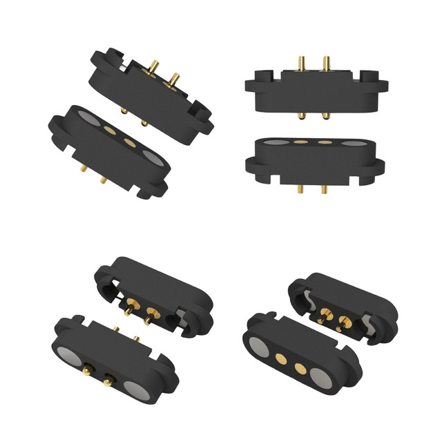 2P 3P 4P 5P 6P 7P 8P 10 Pin 2A High Current Magnetic Pogo Pin Charging Connector for Electric Scooter & E-bike