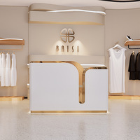 Bureau de réception moderne simple en acier inoxydable Design de magasin de vêtements de mode de luxe haut de gamme Bureau de réception de salon de beauté