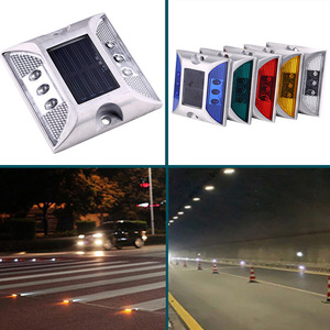Vendita a caldo in alluminio LED perni da strada luce di avviso di traffico rialzata solare Cross-Border quadrato Design ottimale - Product Image 2