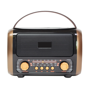 Radio portable rechargeable rétro FM AM SW avec poignée en cuir, connexion BT5.3 et lecteur MP3 sur carte TF, son puissant - Product Image 1