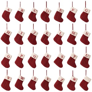 Hot Sale Classic Red Letter Christmas <b>Socks</b> with Knitted Design Festive Pendant Decoration for Holiday Decorations - Product Image 5