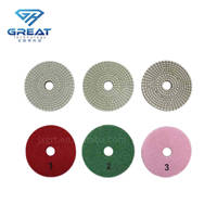 Tampons de polissage rotatifs abrasifs diamantés de 100 mm pour le polissage de la pierre d'ingénierie