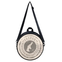 Sac à main rond en cuir PU avec impression personnalisée Saipan, polyvalent et convertible, pour femme, idéal pour les voyages en plein air et le shopping quotidien