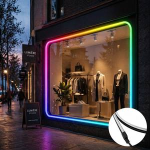Bande lumineuse LED néon flexible SHIZI RGB RGBIC, étanche IP65, ruban changeant de couleur pour la décoration extérieure des bâtiments et des jardins, OEM - Product Image 1