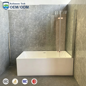 <span class=keywords><strong>Mampara</strong></span> de Ducha de Vidrio Templado de 8 mm, Panel Fijo sin Marco, <span class=keywords><strong>Mampara</strong></span> de Baño <span class=keywords><strong>con</strong></span> Herrajes Cromados para Baño de Hotel - Product Image 1