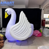 Combinaison de nage blanche gonflable de taille personnalisée avec éclairage LED, grand ballon gonflable pour costume de nage