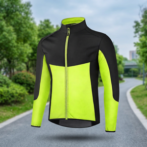 <b>Men's</b> Reversible Full Zipper <b>Cycling</b> <b>Jacket</b> Windproof Quick Dry Eco-Friendly Long Sleeves MTB Bike OEM Sportswear Plus Size - Product Image 3