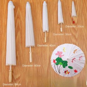 Parapluie manuel en bois blanc vintage pour femmes, accessoire de danse, cadeaux de mariage, décorations de Noël pour la maison, 20/30/40/60/84 cm - Product Image 4