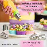 Kit de Suministros para Decoración de Pasteles, 464 Piezas con Base Giratoria Antideslizante y Moldes Desmontables, Utensilios de Repostería para Principiantes