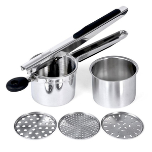 <span class=keywords><strong>Presse</strong></span> à pommes de terre et <span class=keywords><strong>presse</strong></span>-agrumes manuels en acier inoxydable 3 <span class=keywords><strong>presse</strong></span>-agrumes interchangeables pour l'ail et les autres métaux - Product Image 2