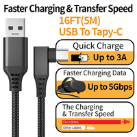 Câble VR Link USB-A vers USB-C 90 °   Connecteur Type-C, transfert de données et charge à 5 Gbps, compatible avec Quest 2 et SteamVR
