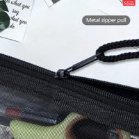 Mini trousse de bureau personnalisable avec logo, pochette A4 en nylon à fermeture éclair, sac de rangement transparent pour documents, trousse à crayons, pochette de maquillage pour voyage