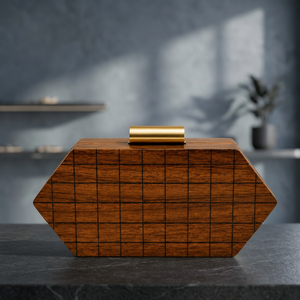 Caja de pañuelos geométrica moderna de madera, hecha a mano, artesanal, decorativa, para el hogar y la oficina - Product Image 1