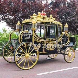 Koninklijke Zwarte Gouden Koets/Luxe Trouwwagen Kerst/Britse Prinsessenkoets - Product Image 3