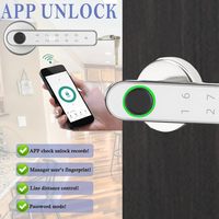 Serrure de porte intelligente, empreinte digitale, biométrique, application Tuya, cloud, carte IC, déverrouillage par mot de passe, antivol, haute sécurité, poignée de porte en alliage d'aluminium