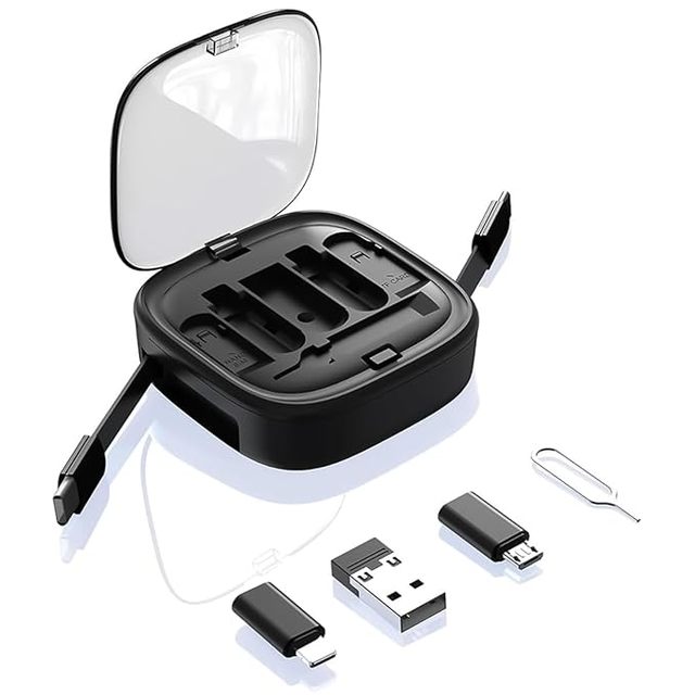 6 in 1 Retractable Fast Charging Cable with All in One Mobile Accessories Tool Type C Multi Charging Cable