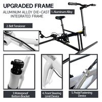 Vélo aquatique SUP à châssis plat en aluminium pour 1 personne avec tapis flottant avant, idéal pour la rivière, facile à ranger, de Chine Lumark
