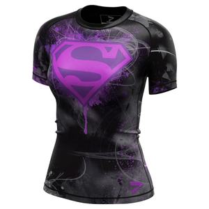 Traje de Baño de Compresión para Mujer, Estilo MMA/BJJ, con Estampado Personalizado, Manga Corta, Protección UV - Product Image 5