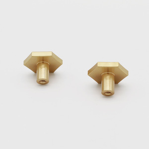 Octagonal Brass Cabinet <b>Knob</b> 27x20mm Minimalist Drawer Handle Durable Furniture Hardware - Product Image 2