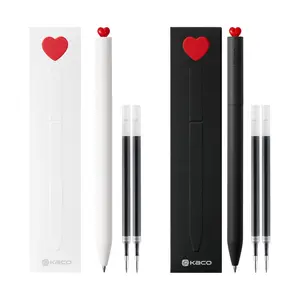 KACO ชุดปากกาหมึกเจลแบบกำหนดเองครั้งแรกปากกาหมึกสีดำ1ปากกาพร้อมเติมเพิ่มเติม2จุดเติมแบบหดกลับได้0.5มม.