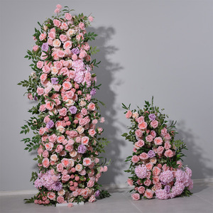 Planta verde y arco rosa con <span class=keywords><strong>fondo</strong></span> de fila de flores Corredor de flores artificiales para decoraciones de boda - Product Image 1