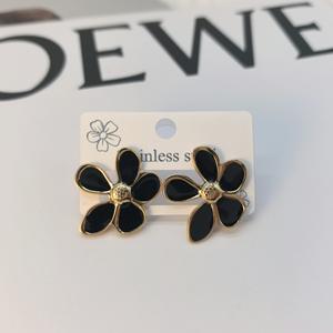 Pendientes de Botón con Diseño Geométrico y Colorido de Flores Pintadas, Joyería de Metal para Mujer, Accesorios para Vacaciones en la Playa - Product Image 5