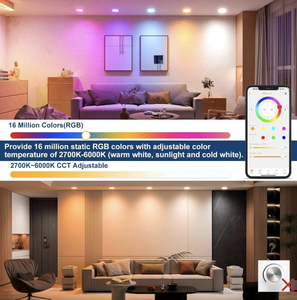 <span class=keywords><strong>Spot</strong></span> encastré <span class=keywords><strong>LED</strong></span> intelligent <span class=keywords><strong>RGB</strong></span>, contrôle WiFi Tuya, étanche IP54, pour <span class=keywords><strong>salle</strong></span> <span class=keywords><strong>de</strong></span> <span class=keywords><strong>bain</strong></span>, maison, bureau - Product Image 4