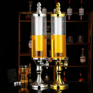 3L Drinks Beer Dispenser Wine Beer Tower with LED Colorful Lights and Ice Tube Beer Tower Dispenser