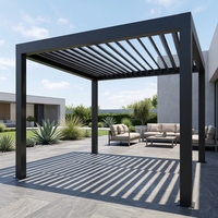 Pergola bioclimatique motorisée en aluminium de haute qualité, facile à assembler, imperméable, pour terrasse extérieure, à lames orientables