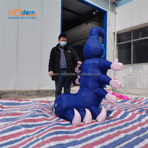 Chenille géante bleue gonflable pour la fête d'<span class=keywords><strong>Alice</strong></span> <span class=keywords><strong>au</strong></span> <span class=keywords><strong>pays</strong></span> <span class=keywords><strong>des</strong></span> <span class=keywords><strong>merveilles</strong></span>, <span class=keywords><strong>personnage</strong></span> de dessin animé gonflable - Product Image 3