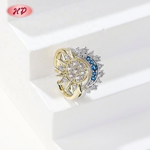 Anillo de Zirconia con Corona de Latón Chapado en Oro de 18K, Estilo Vintage, para Mujer, Regalo de Boda, Aniversario, Joyería - Product Image 6