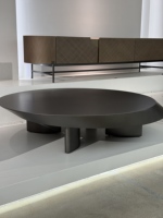 Table basse ovale contemporaine en fibre de verre pour salon et appartement, table centrale moderne