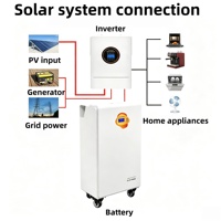 5-60KW Sistem Tenaga Surya Rumah Tangga Off-Grid Lengkap dengan Kit Mobil, Sistem Penyimpanan Energi PV Rumah Tangga yang Dapat Ditumpuk, Baterai LiFePO4, Inverter Gelombang Sinus Murni