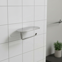 Porte-papier toilette mural moderne en acier inoxydable avec étagère pour téléphone, logo personnalisé, boîte marron, pour la maison et la salle de bain